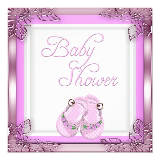 Elite Baby Shower Baby Girl Pink Elite Custom Announcements