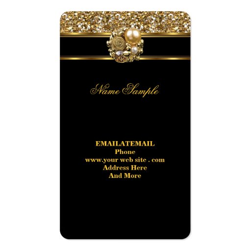 Elite Business Gold Elegant Glitter Jewel Business Card (back side)
