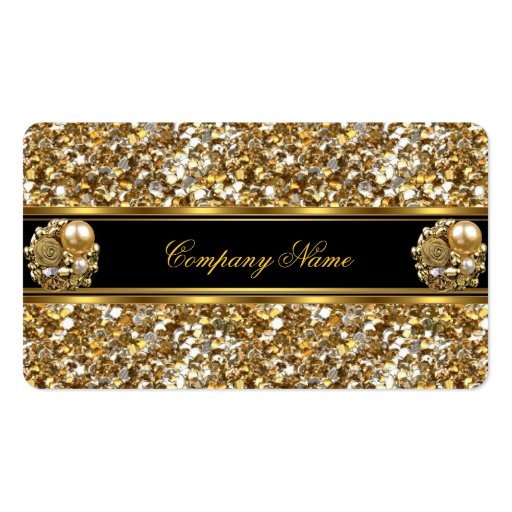 Elite Business Gold Elegant Glitter Jewel Business Card (front side)
