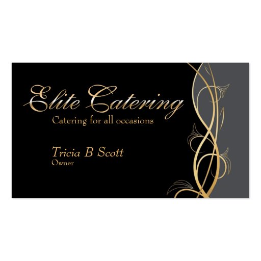 Elite Catering - custom Business Cards (front side)
