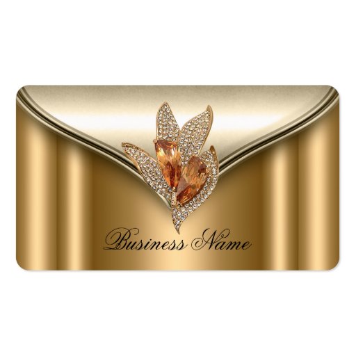 Elite Elegant Bronze Brown Gold Jewel Business Card (front side)