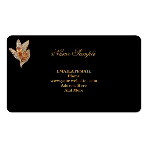 Elite Elegant Bronze Brown Gold Jewel Business Card (back side)