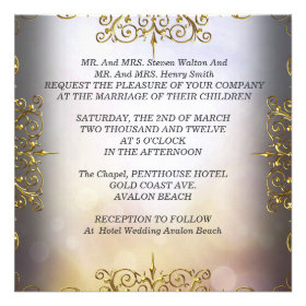 Elite Elegant Wedding Set Beige Gold Announcement