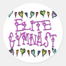 Elite Gymnast Round Sticker