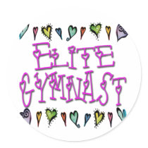 Elite Gymnast Round Sticker