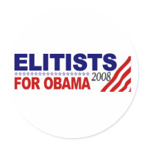 Elitists For Obama Stickers