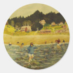 Elizabeth at the Beach Round Sticker