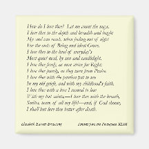 Elizabeth Barrett Browning - 42 Fridge Magnet