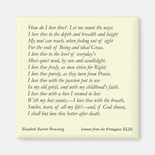 Elizabeth Barrett Browning - 42 Fridge Magnet