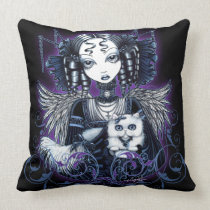 Elizabeth Gothic Victorian Angel Throw Pillow pillows