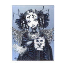 myka, jelina, victorian, elizabeth, gohtic, couture, persian, cat, cute, adorable, faerie, faery, fairy, wings, fantasy, Postcard with custom graphic design