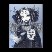 Elizabeth Gothic Victorian Persian Cat Angel postcards