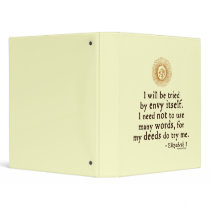 Elizabeth I Quote about Judgement binders