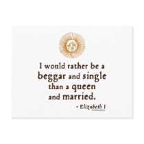 Elizabeth I Quote about Marriage Postcard