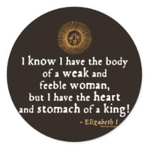 Elizabeth I Tilbury Quote Sticker