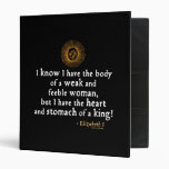 Elizabeth I Tilbury Quote Vinyl Binder