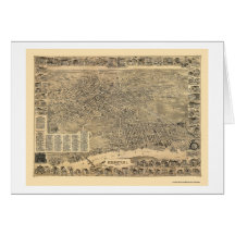 Elizabeth, NJ Panoramic Map - 1898 Greeting Card