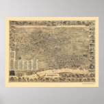 Elizabeth, NJ Panoramic Map - 1898 Poster