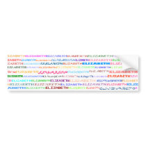Elizabeth Text Design II Bumper Sticker bumper stickers by SjStevenson Elizabeth Text Design II Bumper Sticker bumper stickers