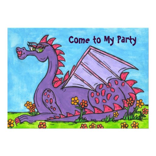 Elizabeth the Dragon Party Invitation