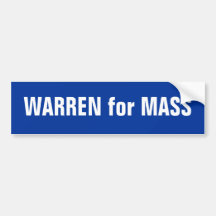 Elizabeth Warren for Massachusetts Senate Bumper Stickers