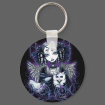 Elizabeth White Persian Cat Angel Keychain by mykajelina Elizabeth White Persian Cat Angel Keychain