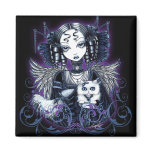 Elizabeth White Persian Cat Angel Magnet