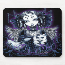 Elizabeth White Persian Cat Angel Mousepad by mykajelina Elizabeth White Persian Cat Angel Mousepad