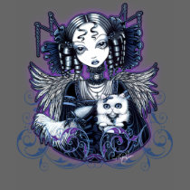 Elizabeth White Persian Cat Angel Top t-shirts by mykajelina Elizabeth White Persian Cat Angel Top t-shirts