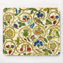 Elizabethan Swirl Embroideries - Goldwork imitatio Mouse Pads
