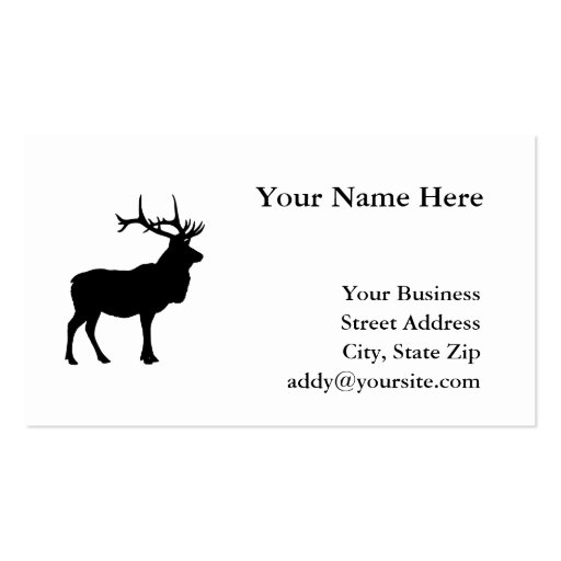 Elk Silhouette Business Card Template (front side)