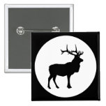 Elk Silhouette Button