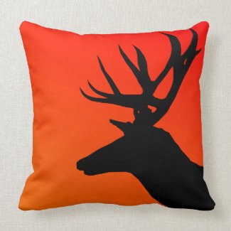 Elk Wild Animal Silhouette Design Pillows