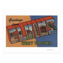 Elkins, West Virginia - Large Letter Scenes Postcard