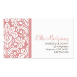 Ella #2 Chic Pink Damask Business Cards business cards