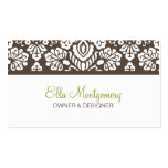 Ella #3 Brown Damask Chic Business Card business cards