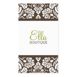 Ella #4 Brown Damask Chic Business Card business cards