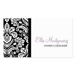 Ella Black Damask Business Card Special Listing business cards