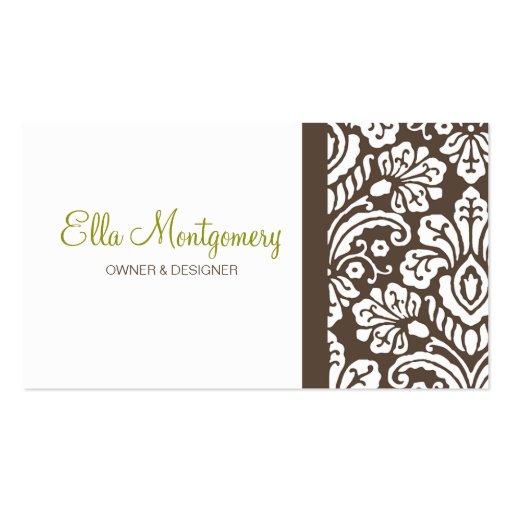 Ella Brown Damask Chic Business Card