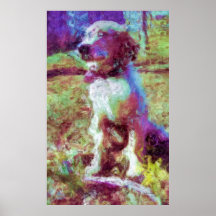 "Ella" (Golden Retriever puppy portrait) Poster