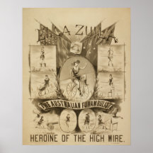 ELLA ZUILA High Wire Act VAUDEVILLE Poster