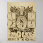 Ellazuila, 'Heroine of the High Wire' Retro Theate Print