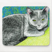 Elle the Korat Cat Mouse Pad mousepads