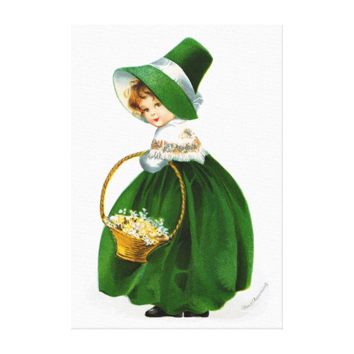 Ellen Clapsaddle's St-Patricks-Day Girl Stretched Canvas Print
