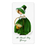 Ellen Clapsaddle's St. Patrick's Day Girl Custom Shipping Labels