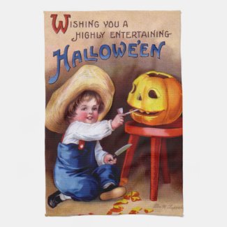 Ellen H. Clapsaddle: Boy with Jack O'Lantern Towel