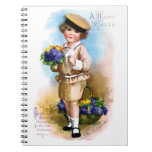 Ellen H. Clapsaddle: Child with Forget-me-not Spiral Note Book