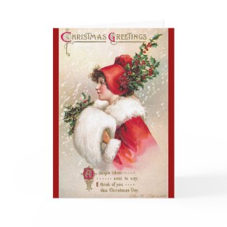 Ellen H. Clapsaddle: Christmas Woman in Red