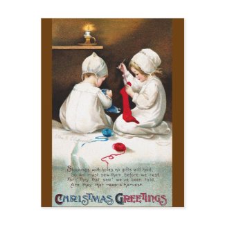 Ellen H. Clapsaddle: Girls Stitching Stockings