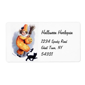 Ellen H. Clapsaddle: Halloween Harlequin with Cat